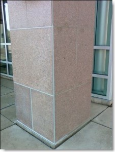 All Saints Hospital, Racine, Wisconsin. Granite caulking and composite aluminum panel caulking by Sids Sealants.
