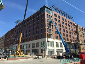 Kimpton Hotel. CD Smith project. Air barrier, masonry company, window caulking, and interior fire caulking