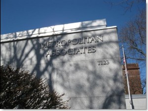 Metropolitan Associates, Milwaukee, WI. Granite facade restoration, granite caulking by Sid's Sealants.