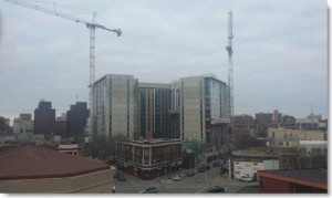 The HUB, Findorff project, air barrier, masonry caulking, window caulking and fire caulking by Sid's Sealants.