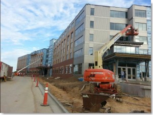 UW Platteville Residence Hall, CD Smith, masonry caulking and metal panel caulking by Sid's Sealants.